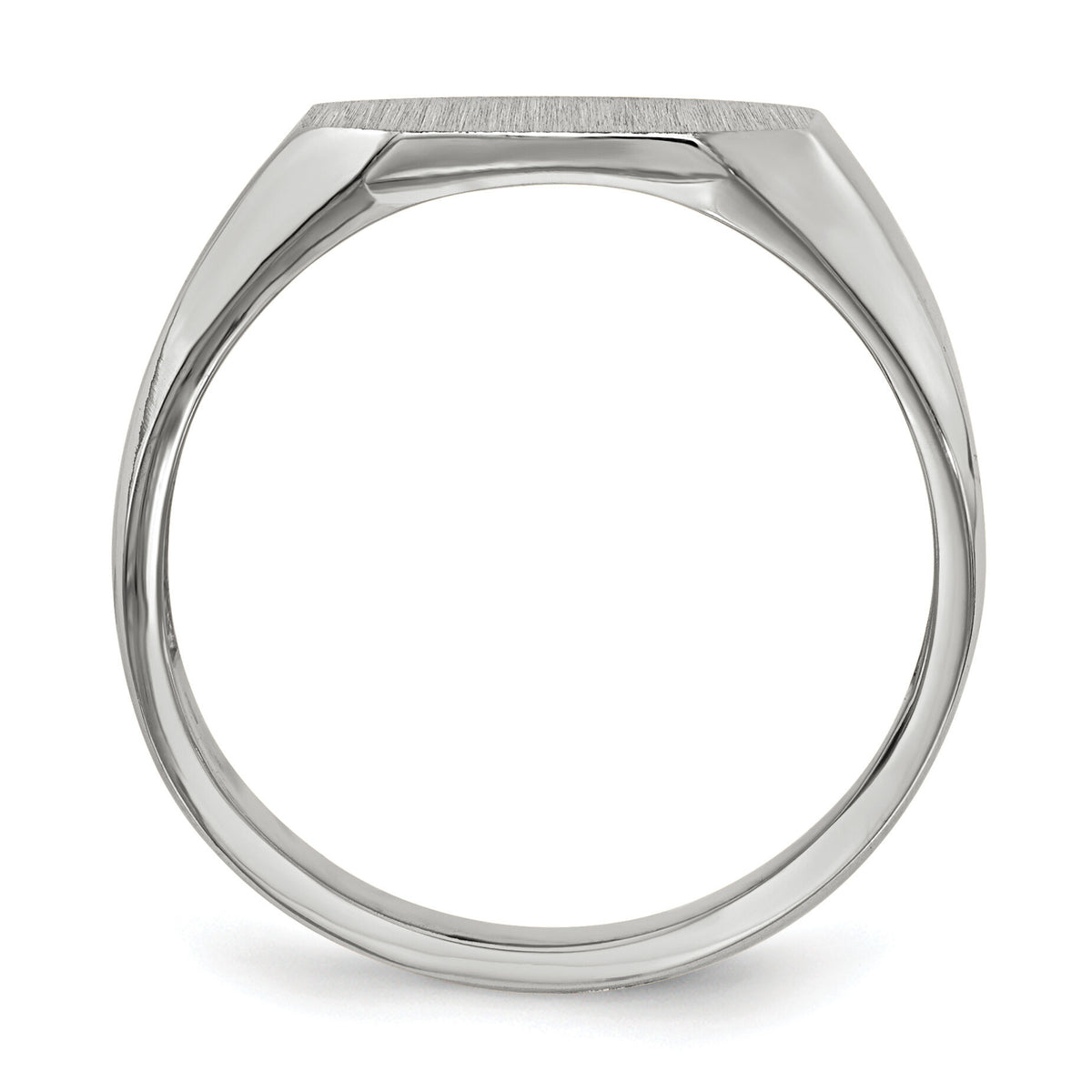 14k White Gold 11.0x11.0mm Open Back Men's Signet Ring-RS617