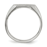 14k White Gold 11.0x11.0mm Open Back Men's Signet Ring-RS617