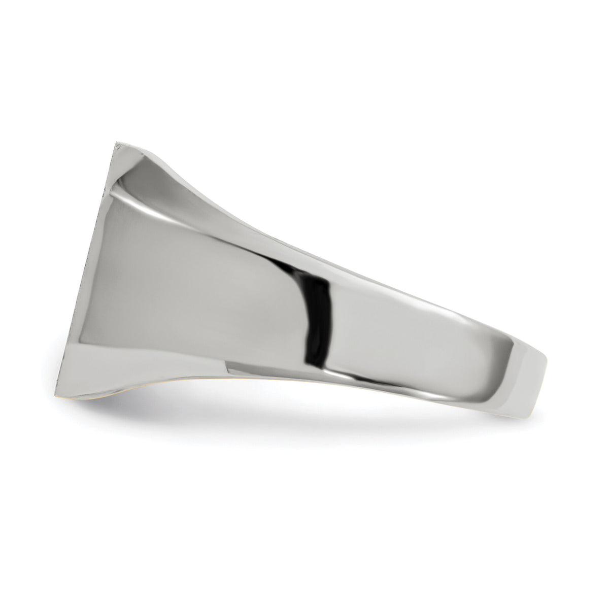 14k White Gold 11.0x11.0mm Open Back Men's Signet Ring-RS617