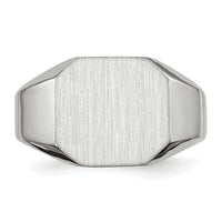 14k White Gold 11.0x11.0mm Open Back Men's Signet Ring-RS617
