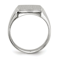14k White Gold 13.0x15.0mm Closed Back Mens Signet Ring-RS618