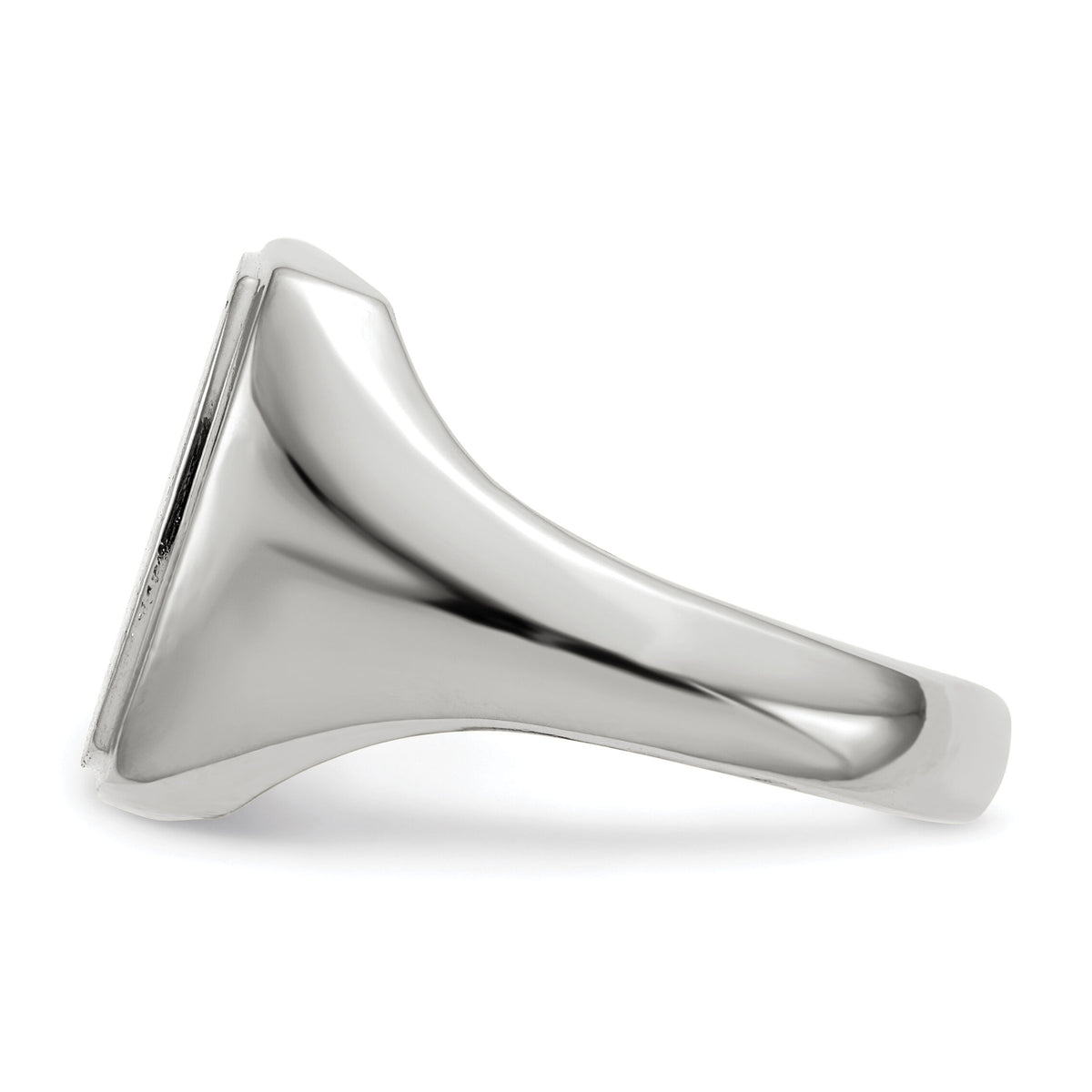 14k White Gold 13.0x15.0mm Closed Back Mens Signet Ring-RS618