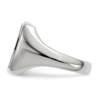 14k White Gold 13.0x15.0mm Closed Back Mens Signet Ring-RS618
