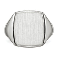 14k White Gold 13.0x15.0mm Closed Back Mens Signet Ring-RS618