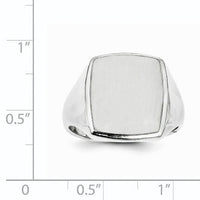 14k White Gold 13.0x15.0mm Closed Back Mens Signet Ring-RS618
