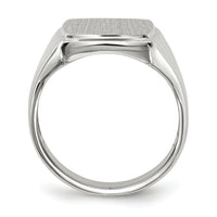 14k White Gold 13.0x15.0mm Open Back Mens Signet Ring-RS619