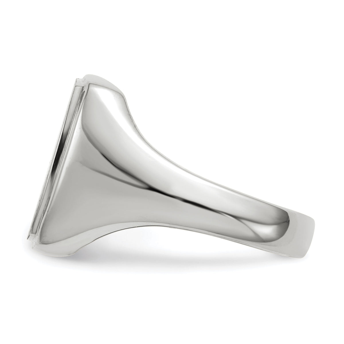 14k White Gold 13.0x15.0mm Open Back Mens Signet Ring-RS619