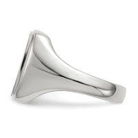 14k White Gold 13.0x15.0mm Open Back Mens Signet Ring-RS619