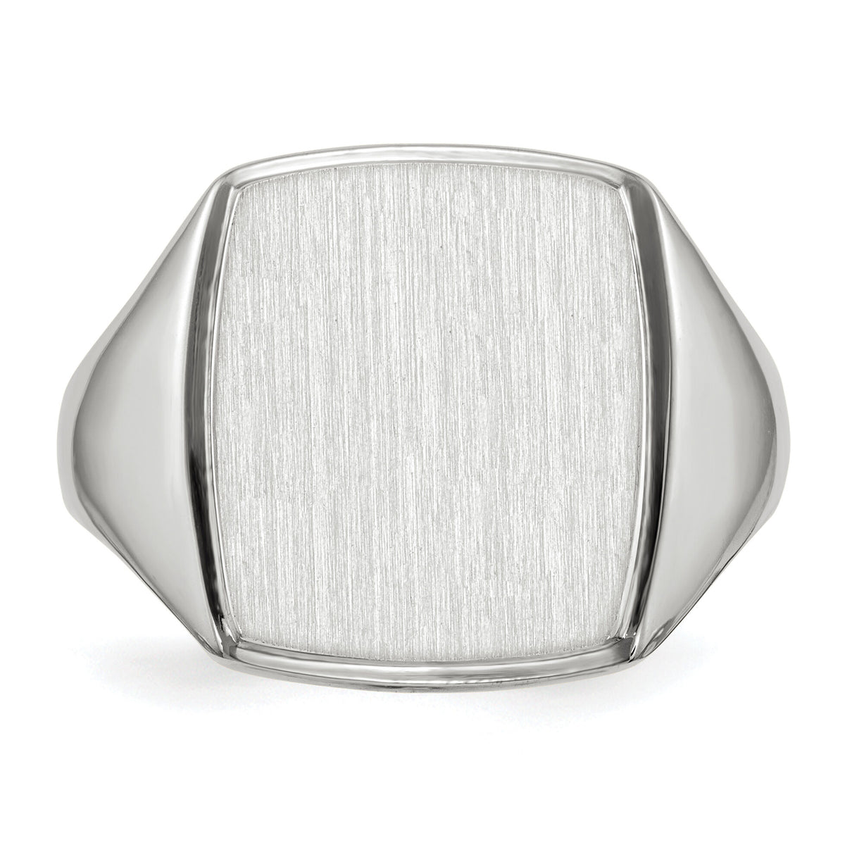 14k White Gold 13.0x15.0mm Open Back Mens Signet Ring-RS619