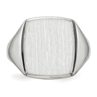 14k White Gold 13.0x15.0mm Open Back Mens Signet Ring-RS619