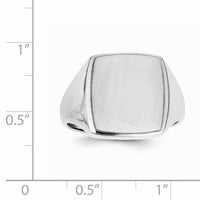 14k White Gold 13.0x15.0mm Open Back Mens Signet Ring-RS619