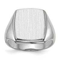 14k White Gold 13.0x15.0mm Open Back Mens Signet Ring-RS619