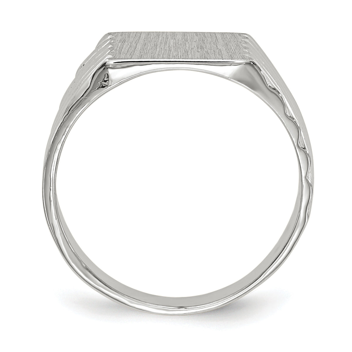 14k White Gold 9.0x10.0mm Closed Back Signet Ring-RS623