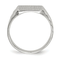 14k White Gold 9.0x10.0mm Closed Back Signet Ring-RS623