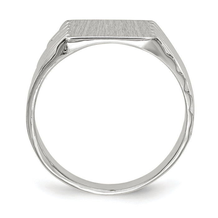 14k White Gold 9.0x10.0mm Closed Back Signet Ring-RS623