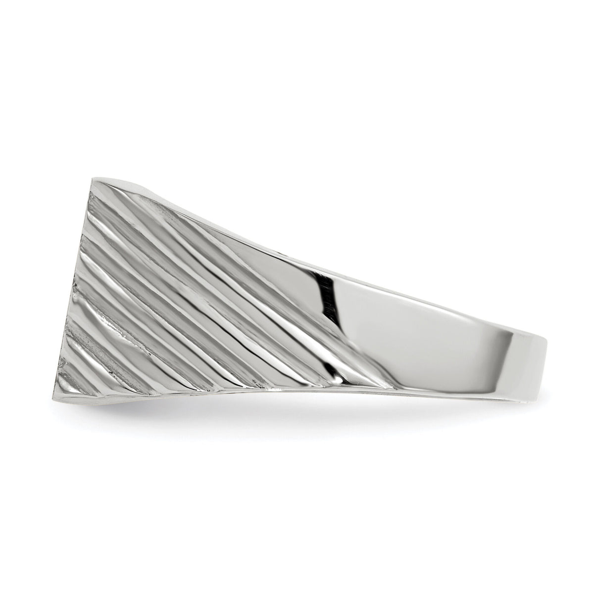 14k White Gold 9.0x10.0mm Closed Back Signet Ring-RS623