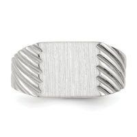 14k White Gold 9.0x10.0mm Closed Back Signet Ring-RS623