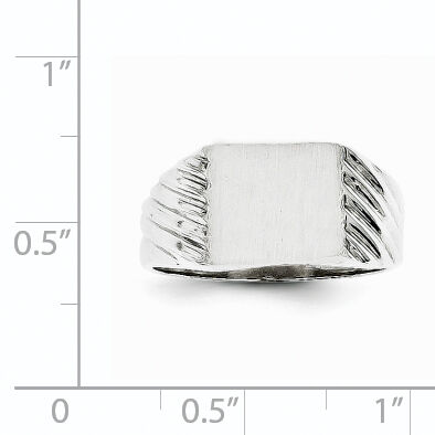 14k White Gold 9.0x10.0mm Closed Back Signet Ring-RS623