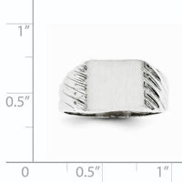 14k White Gold 9.0x10.0mm Closed Back Signet Ring-RS623