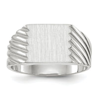 14k White Gold 9.0x10.0mm Closed Back Signet Ring-RS623