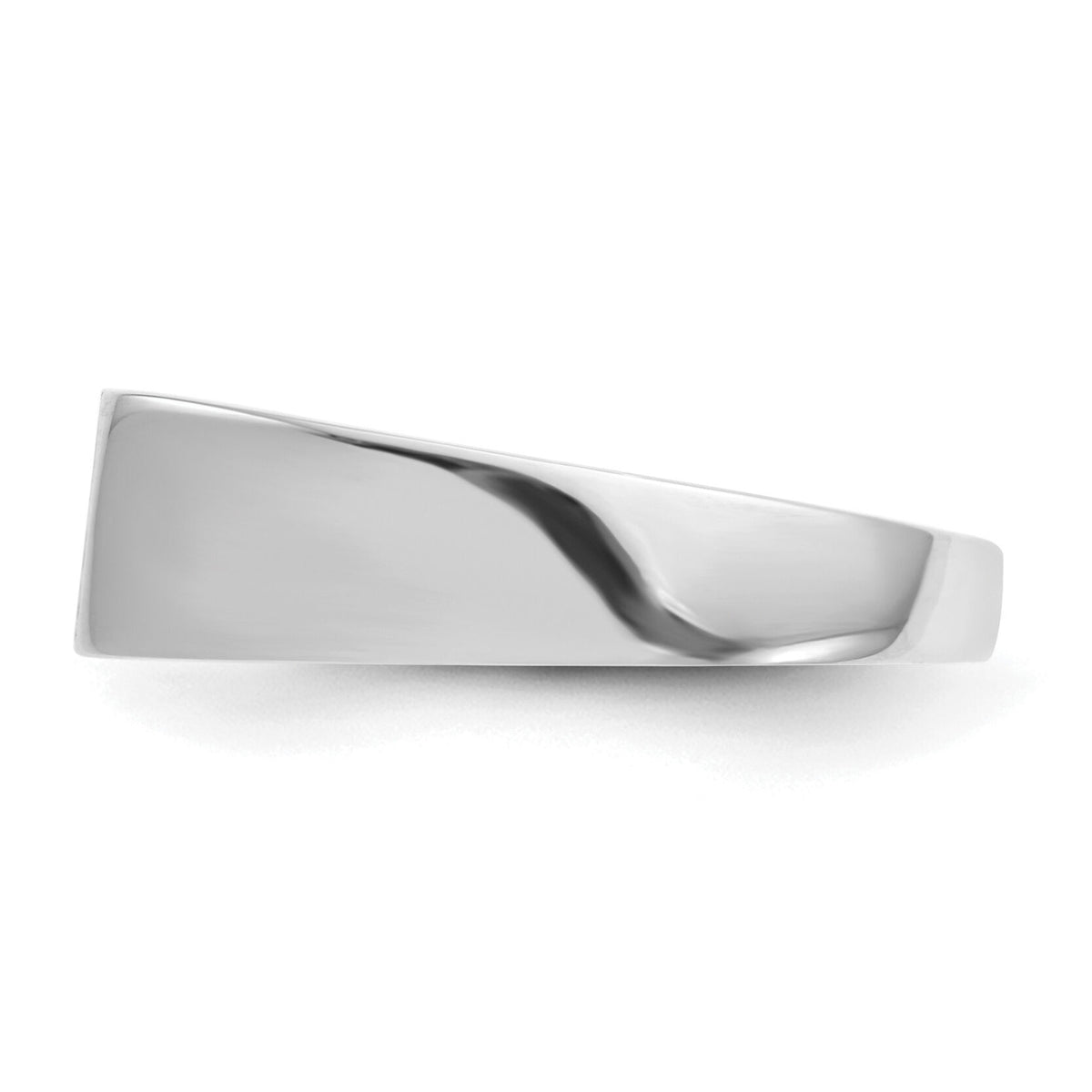 14k White Gold 10.5x5.5mm Closed Back Signet Ring-RS624