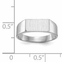 14k White Gold 10.5x5.5mm Closed Back Signet Ring-RS624