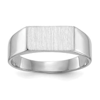 14k White Gold 10.5x5.5mm Closed Back Signet Ring-RS624