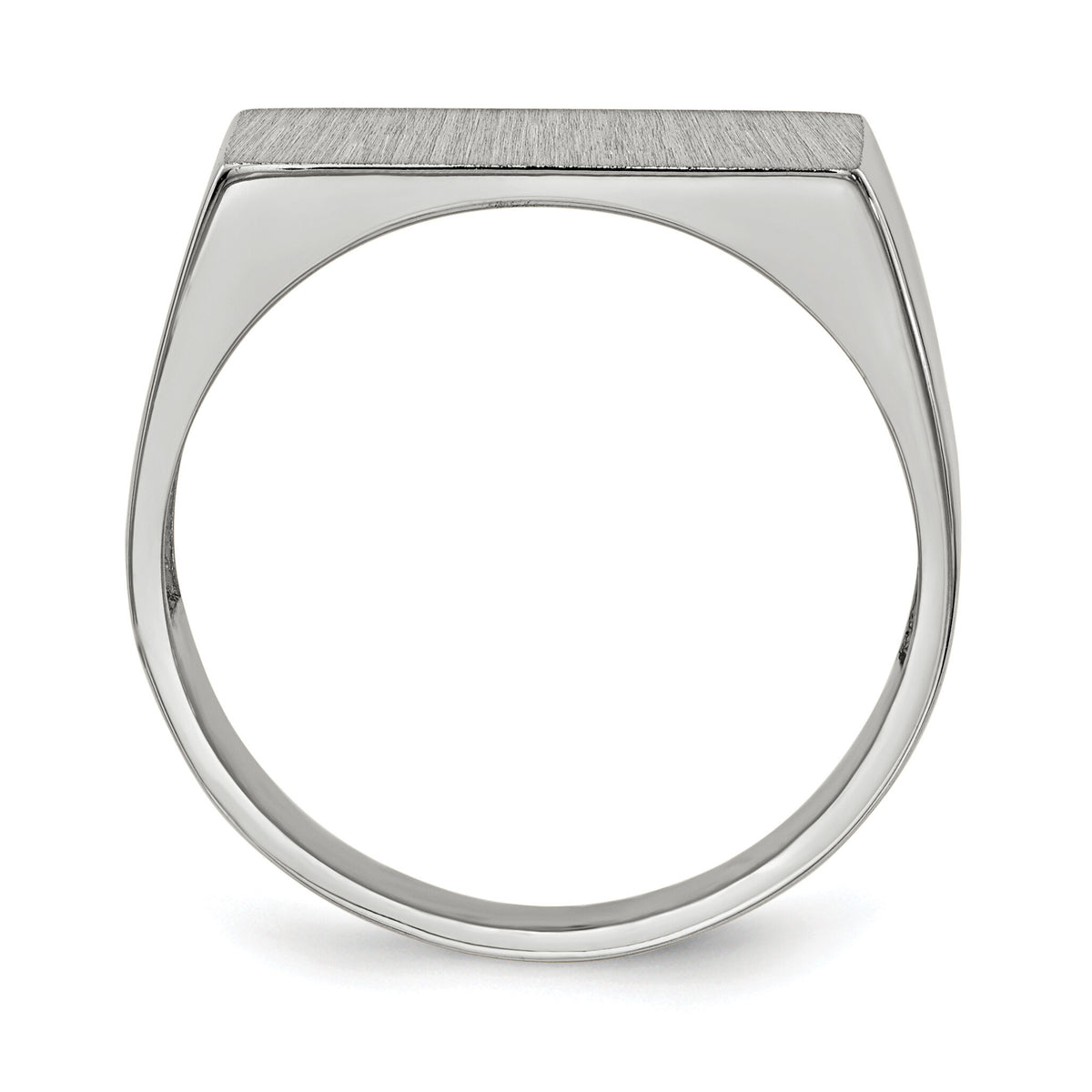 14k White Gold 16.5x8.0mm Closed Back Signet Ring-RS626