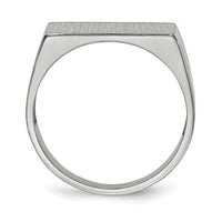 14k White Gold 16.5x8.0mm Closed Back Signet Ring-RS626
