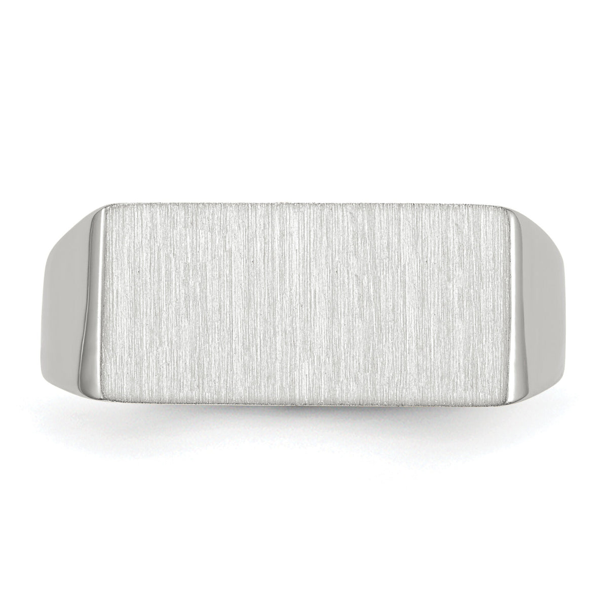 14k White Gold 16.5x8.0mm Closed Back Signet Ring-RS626
