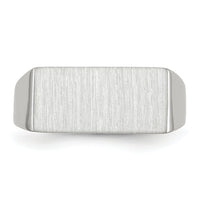 14k White Gold 16.5x8.0mm Closed Back Signet Ring-RS626
