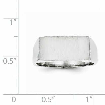 14k White Gold 16.5x8.0mm Closed Back Signet Ring-RS626