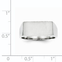 14k White Gold 16.5x8.0mm Closed Back Signet Ring-RS626