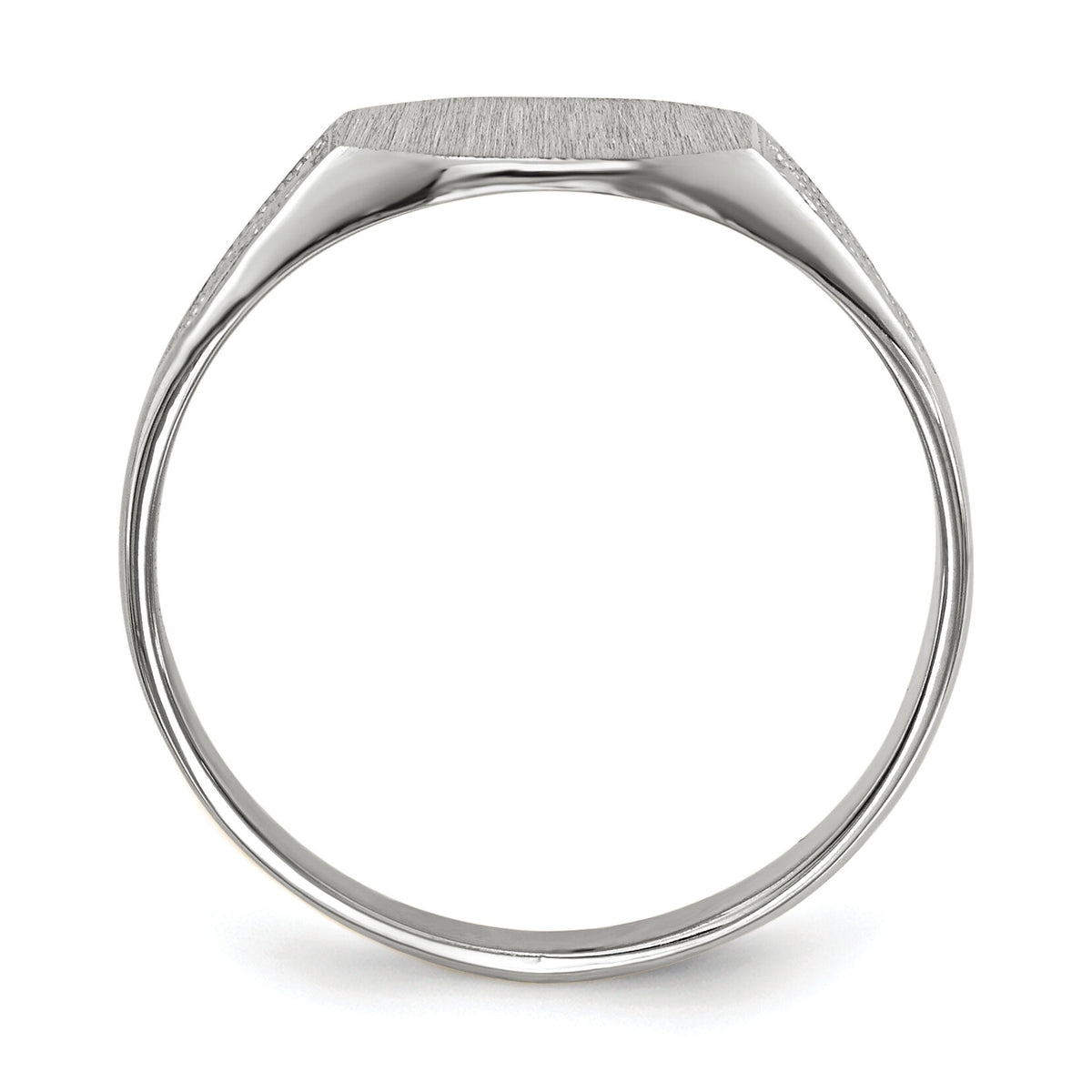 14k White Gold 9.0x7.0mm Closed Back Signet Ring-RS630
