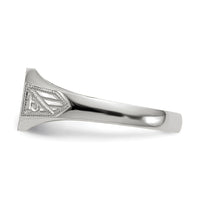 14k White Gold 9.0x7.0mm Closed Back Signet Ring-RS630