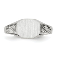 14k White Gold 9.0x7.0mm Closed Back Signet Ring-RS630