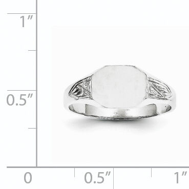 14k White Gold 9.0x7.0mm Closed Back Signet Ring-RS630