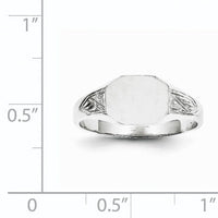14k White Gold 9.0x7.0mm Closed Back Signet Ring-RS630