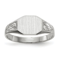 14k White Gold 9.0x7.0mm Closed Back Signet Ring-RS630