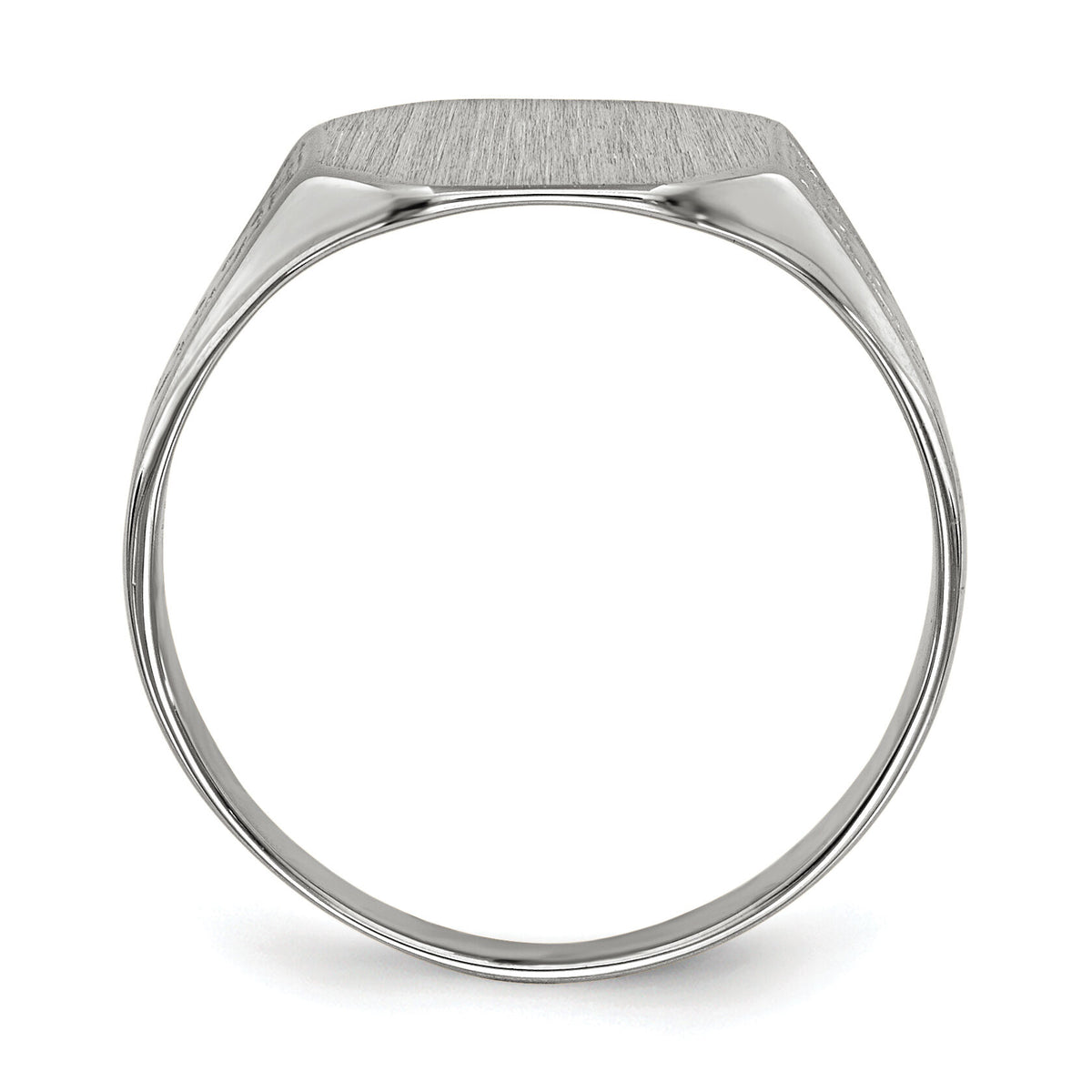 14k White Gold 10.5x9.0mm Closed Back Signet Ring-RS631