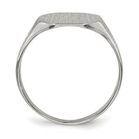 14k White Gold 10.5x9.0mm Closed Back Signet Ring-RS631