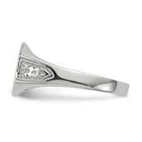 14k White Gold 10.5x9.0mm Closed Back Signet Ring-RS631