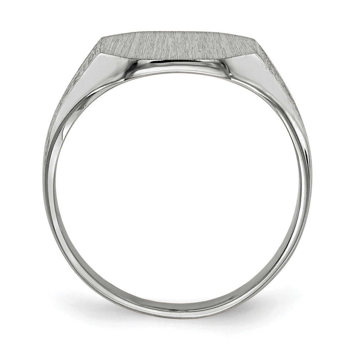 14k White Gold 11.0x9.0mm Closed Back Signet Ring-RS632