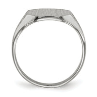 14k White Gold 11.0x9.0mm Closed Back Signet Ring-RS632