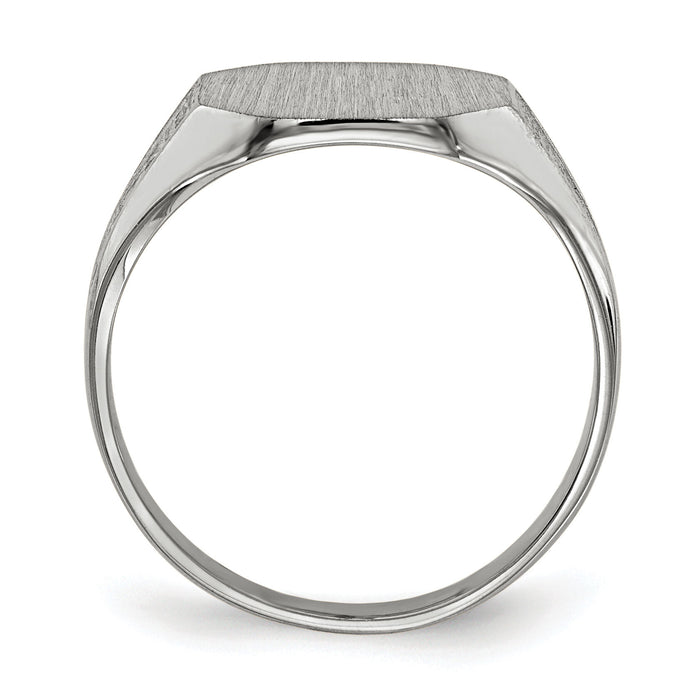 14k White Gold 11.0x9.0mm Closed Back Signet Ring-RS632