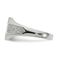 14k White Gold 11.0x9.0mm Closed Back Signet Ring-RS632