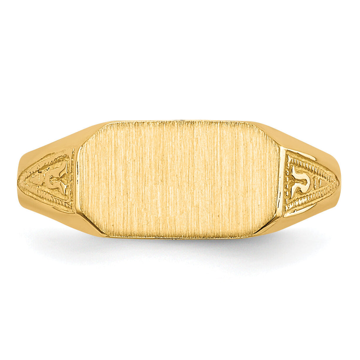 14k 8.5x5.0mm Closed Back Childs Signet Ring-RS638