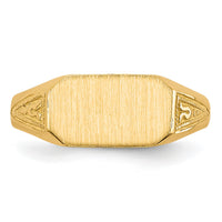 14k 8.5x5.0mm Closed Back Childs Signet Ring-RS638
