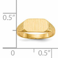 14k 8.5x5.0mm Closed Back Childs Signet Ring-RS638
