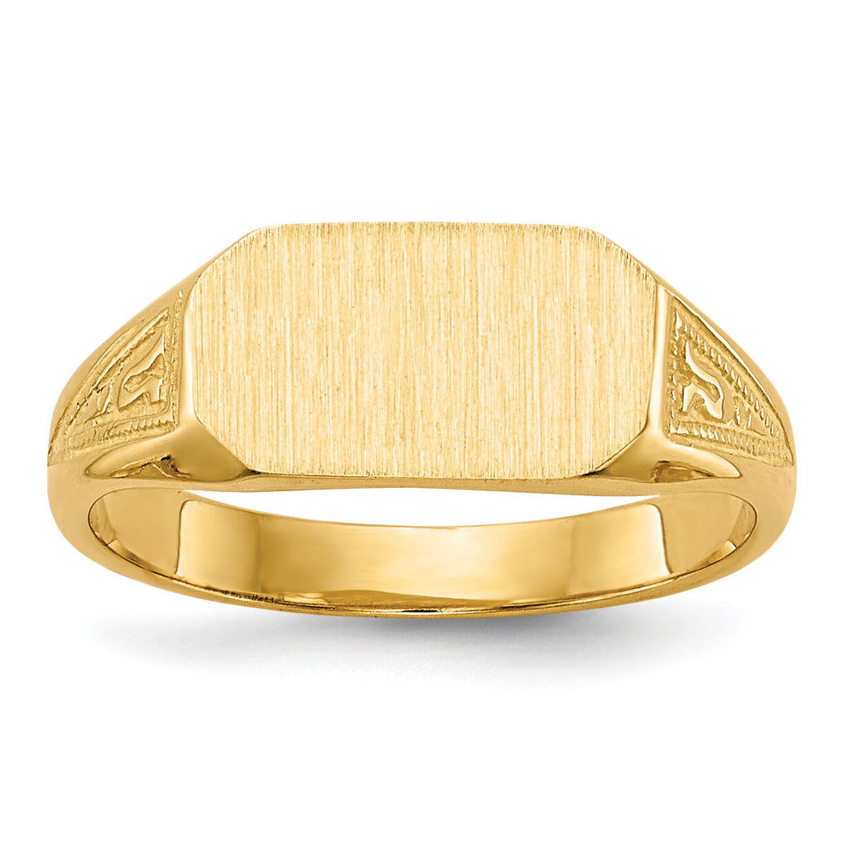 14k 8.5x5.0mm Closed Back Childs Signet Ring-RS638